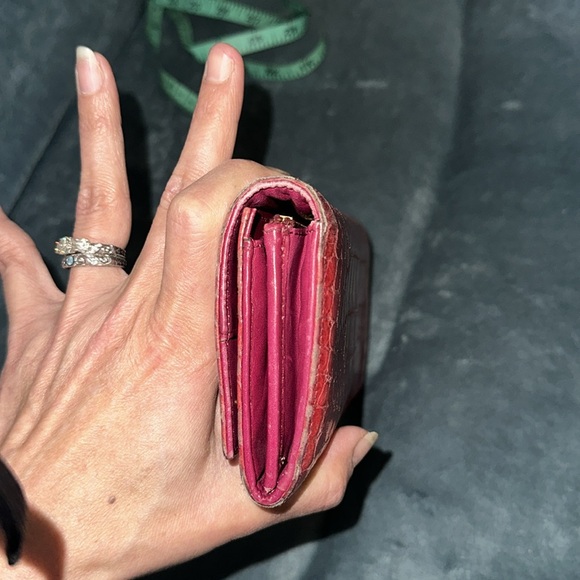 Miu Miu red long wallet crocodile embossed with pink interior gold hardware 💕 - Picture 13 of 13